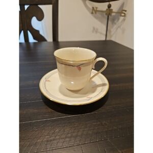 Lenox Gray Ceramic Gramercy Cup & Saucer Made in USA